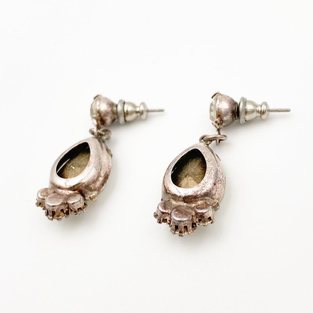 VINTAGE (Y2K) | Crystal & Rhinestone Teardrop Necklace + Earrings Set - Picture 13 of 15